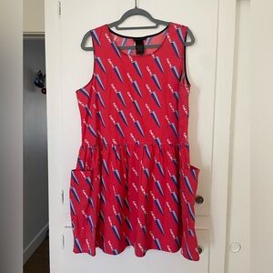 Big Pocket Dress from Nooworks 2X, Knives print